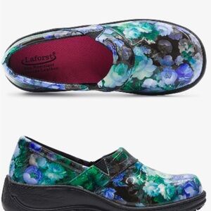 Laforst Women's Floral Slip-On Shoes - Blue and Green